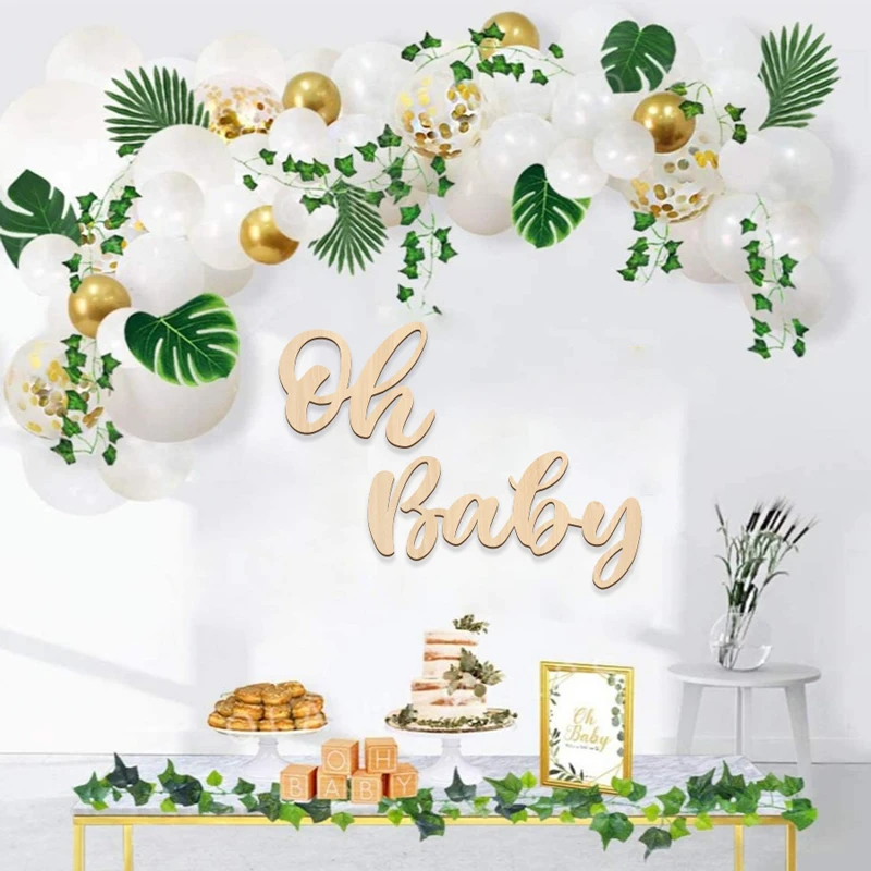Oh Baby Wooden Sign Wall Letter Sign Boy Girl Baby Shower Decoraion Birthday Party Decor Gender Reveal Party Photobooth Props