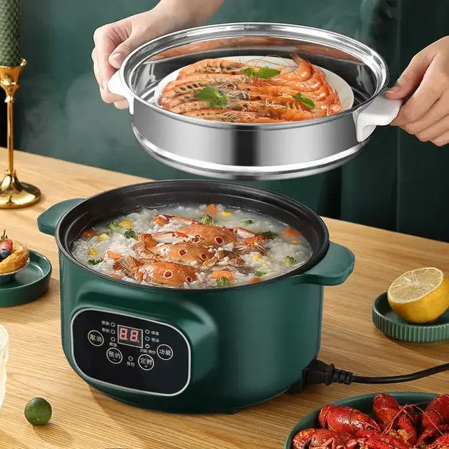 Electric cooking pot household multi-function rice cooking pot electric hot pot electric frying pot dormitory small electric pot 5