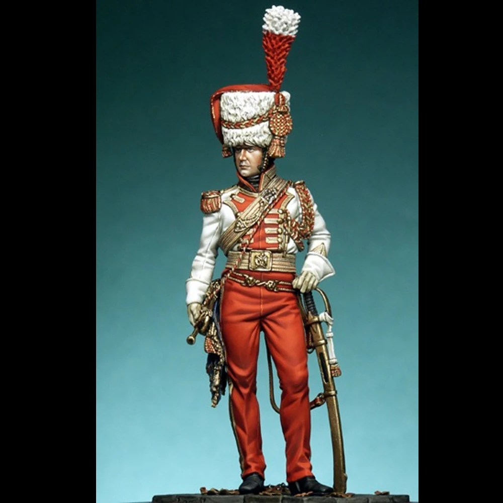 Harzmodellfigur, 1/24 Trumpeteer Major of 2nd Lanciers Guard, Frankreich, 1811-13, GK, unmontierter und unbemalter Bausatz
