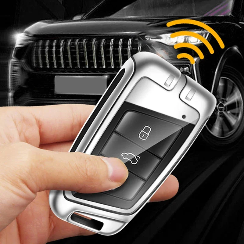 Car Key Case Cover Holder Shell Fob for Skoda Kodiaq Zinc Alloy Protection Key Chain Buckle Keyless Accessories
