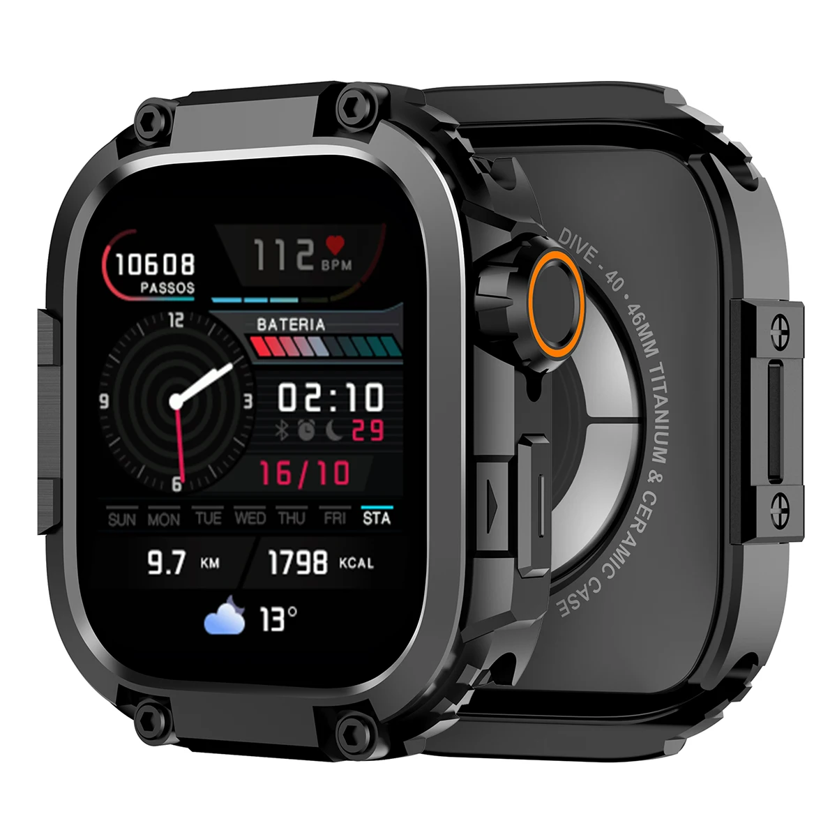 Luxury Alloy Watch Case - Metal & PC Frame Protection Shell Cover for Premium Wearables Accessories