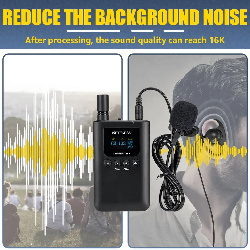 Retekess TT125 Wireless Whisper Tour Guide System Tour Guide Retekess TT125 Wireless Whisper Tour Guide System Tour Guide