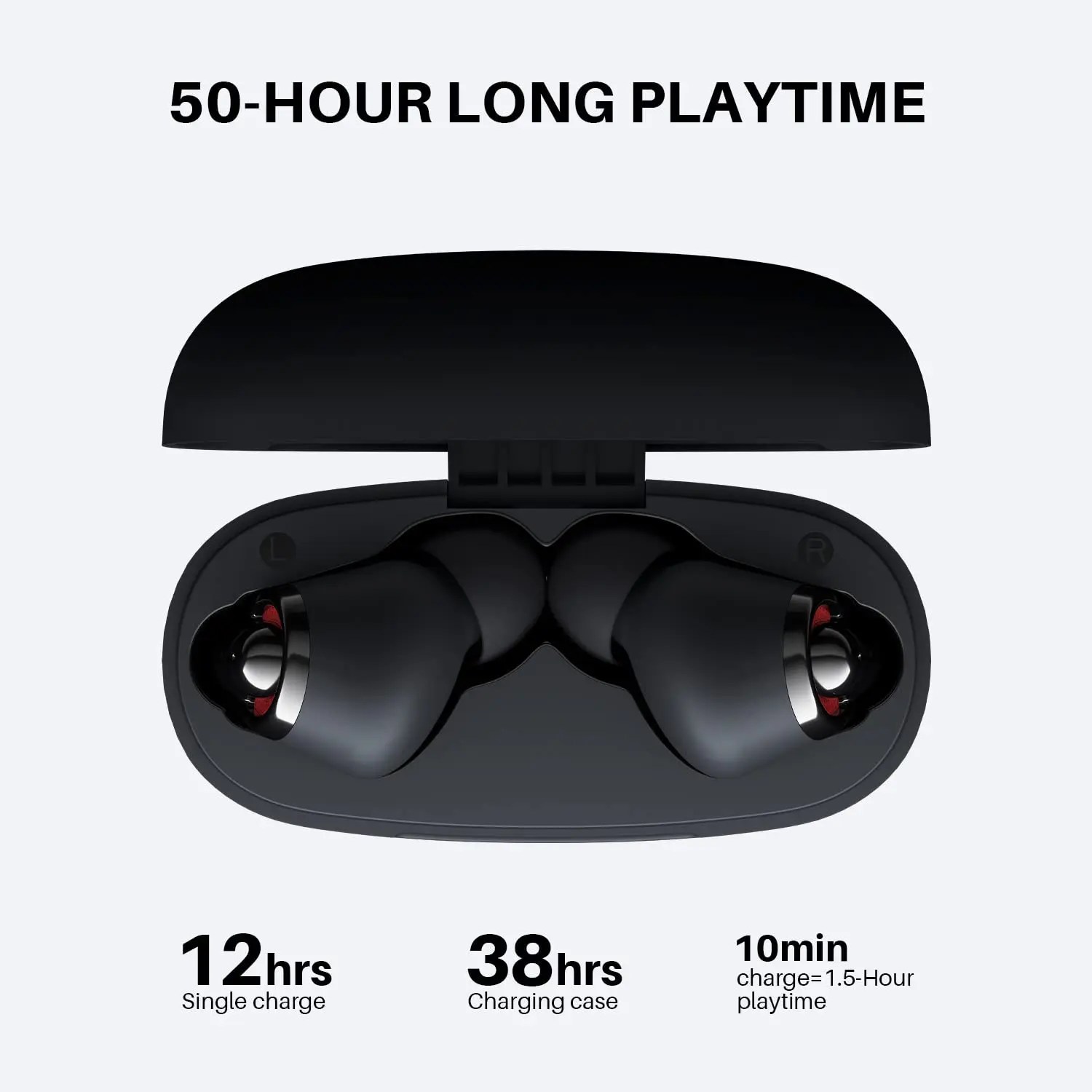 Tribit FlyBuds C1 True Wireless Earbuds Bluetooth Earphones Bluetooth 5.2, 4 Mics 50H Playtime Clear Calls Volume Control 2