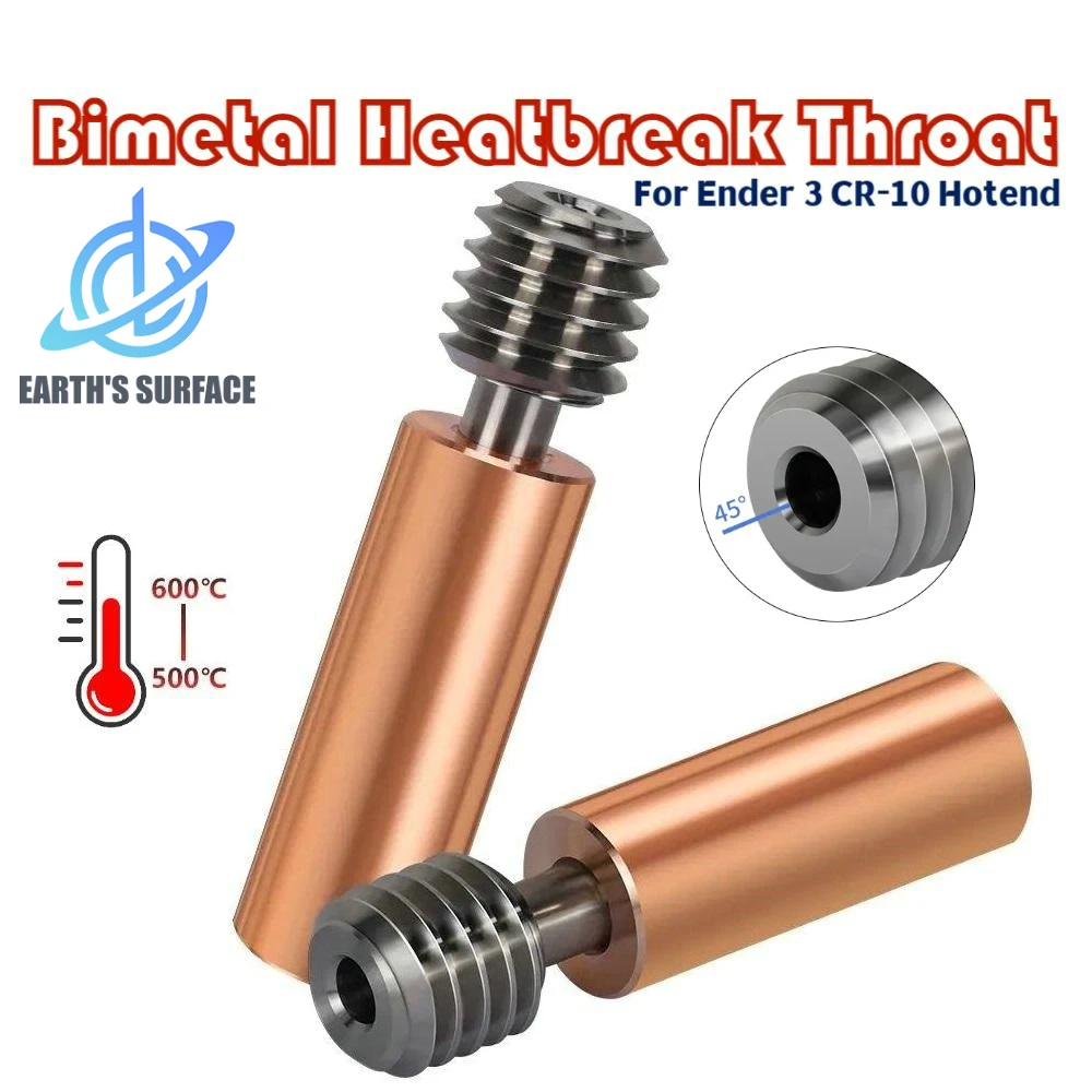 

3D Printer Parts CR10 Bi-metal Throat Upgradation Heatbreak Bimetal Throat Titanium Alloy 1.75mm For Ender 3 CR-10 Hotend Parts