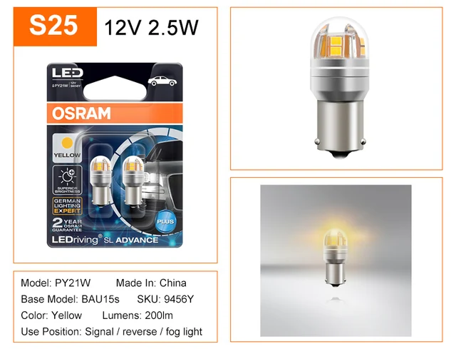 Ampoule ,feux clignotant P21W 12V OSRAM originale-Let's Ride