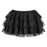 Sexy Layered Mesh Tulle Lace Mini Pleated Skirt Gothic Skirts Showgirl Party Dance Tutu Skirt Plus Size S-6XL 1