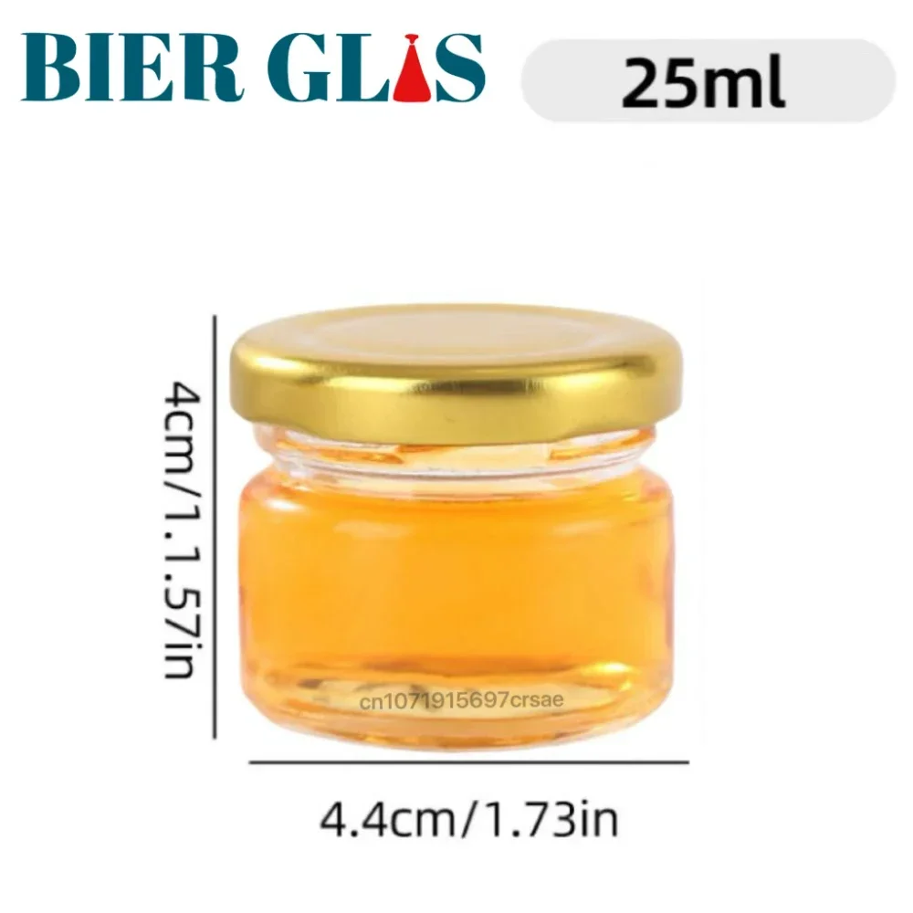Handmade Honey Packaging Small Empty Glass Bottle Lid Bulk Lots Gift Bag Thank You Labels Wedding Gift glass storage jar 25ml