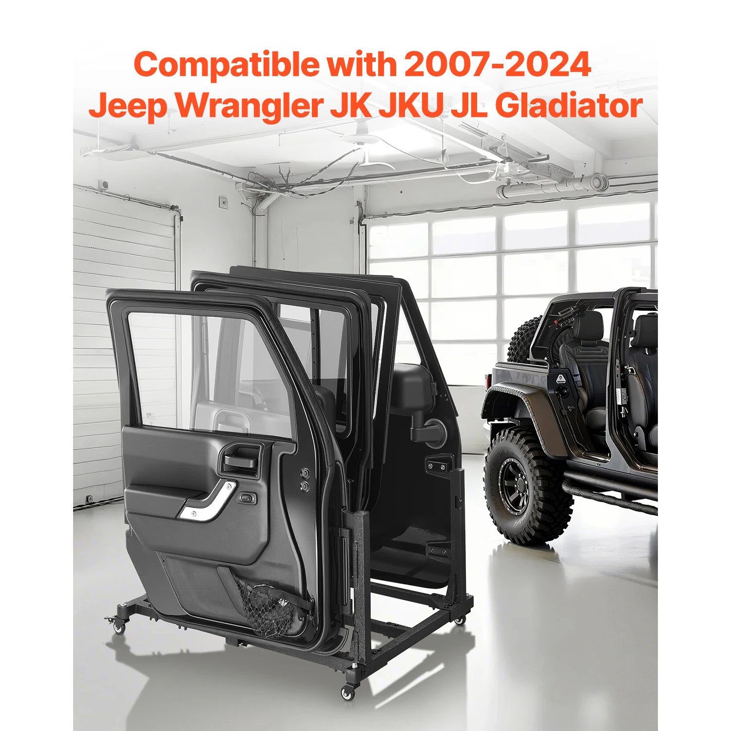 Steel Jeep Door Storage Cart for Wrangler JKU JL Gladiator