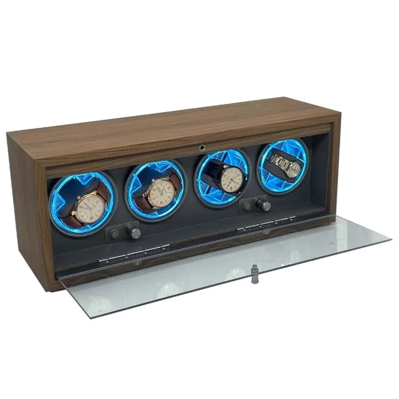 

4 Slots Watch Winder Boxes Automatic Luxury Wooden Watch Case Suitable For Mechanical Watches Quiet Automatic Rotation Motor Box