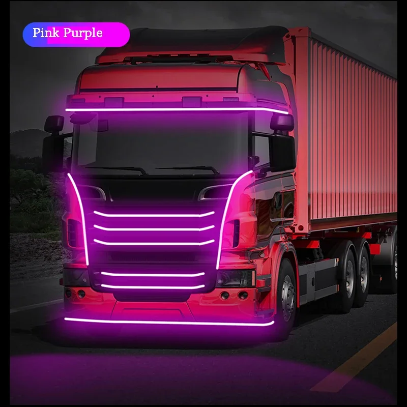 Headstock Truck Accessories Atmosphere Ambient Light Car Led 24v Exterior Led Lights Strip for Monochrome Car Van Modified Lamp