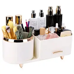 Makeup Organizer for Vanity with Drawers 360° Rotating Large Capacity Cosmetic Display Case skincare Cosmetic Organizer