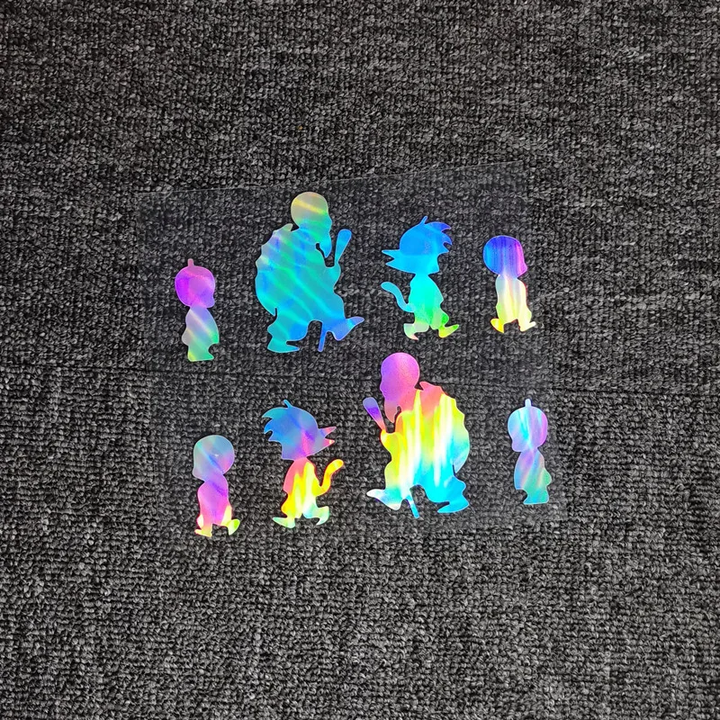 2PCS Car Sticker Son Goku Master Roshi Anime Reflective Decoration For Windshield Trunk Bumper Motorcycle Laptop Ipad Tablet D30