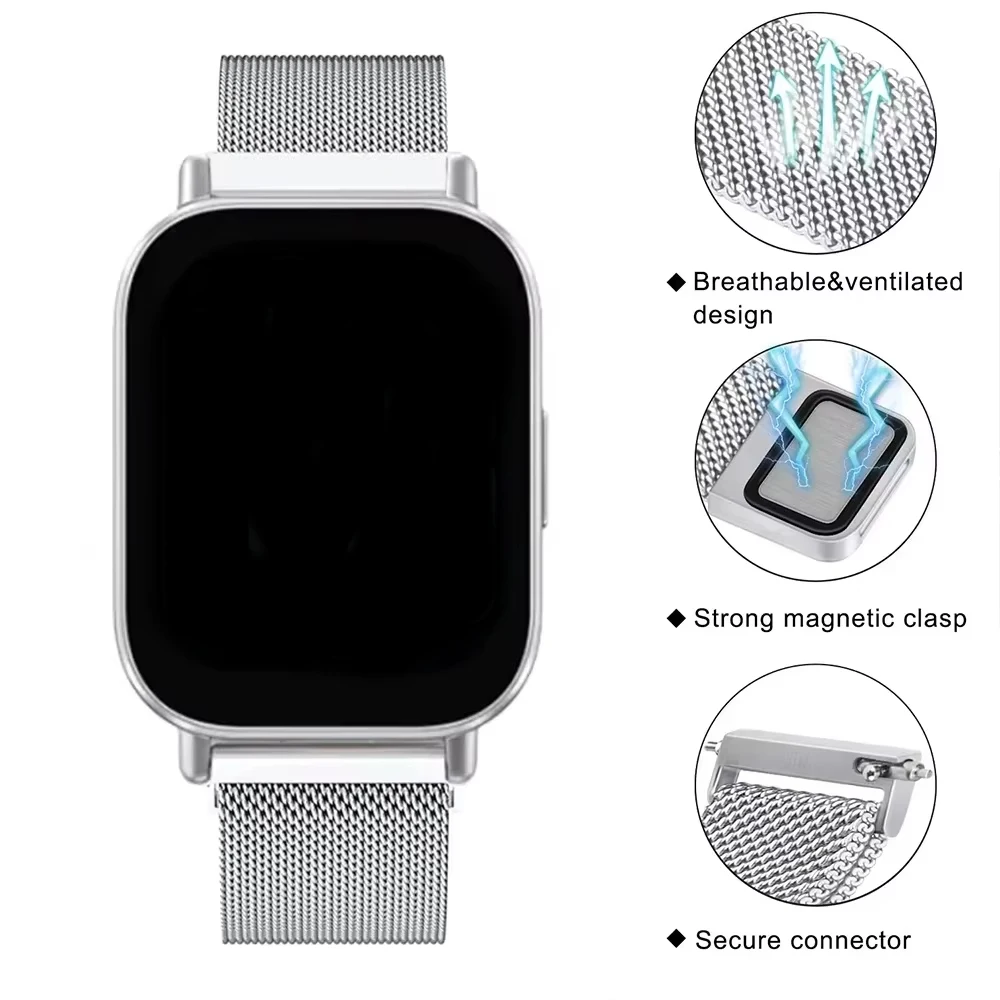 Premium Milanese Loop Metal Band Bracelet for Smartwatches - 22mm Watch Strap Accessory