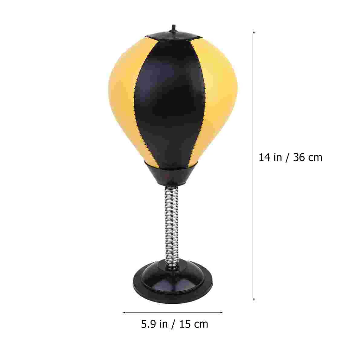 1pc Desktop Punching Bag Small Suction Cup Boxing Ball Mini Ball for Home or Office (Yellow and Black Boxing Ball+