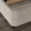 King Size Boucle Bed Frame, Upholstered Cloud Beds Frames with Headboard, Soft Platform Bed Frame with Thickened Footboard 5