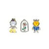 MIGGA 4pcs Cubic Zircon Cartoon Stud Earrings Set for Women Girls Gold/Silver Plated Crystal Jewelry 3