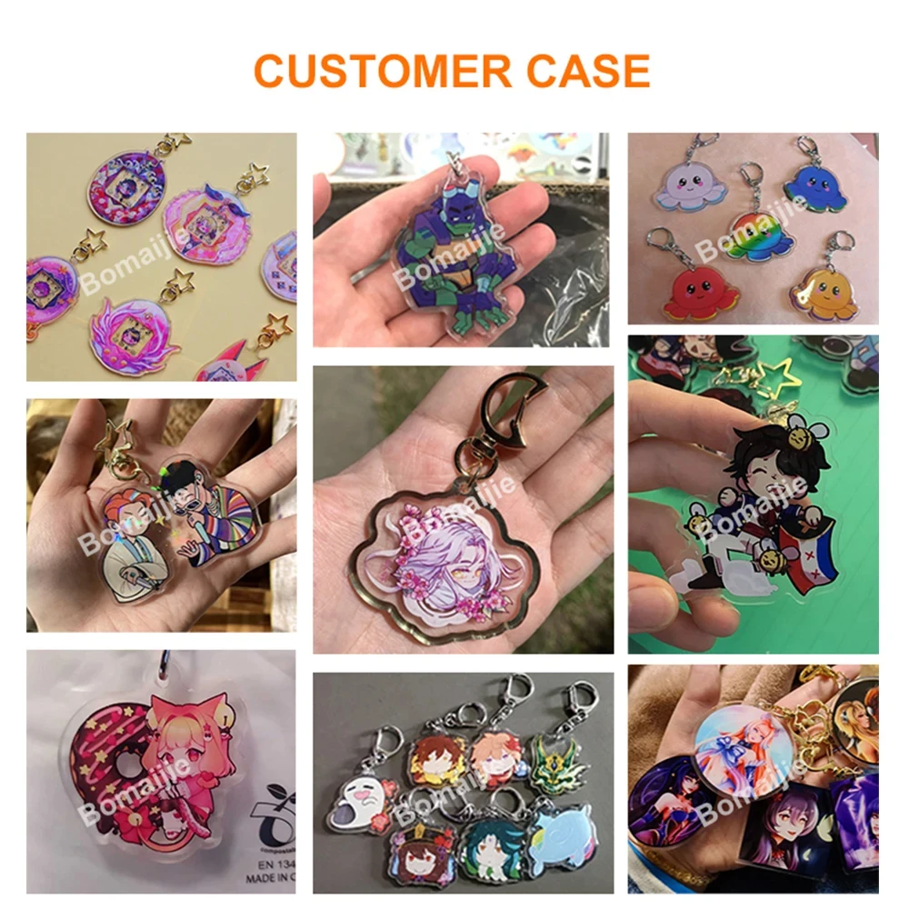 Custom Acrylic Keychain Cartoon Pendant Photo Double Sided