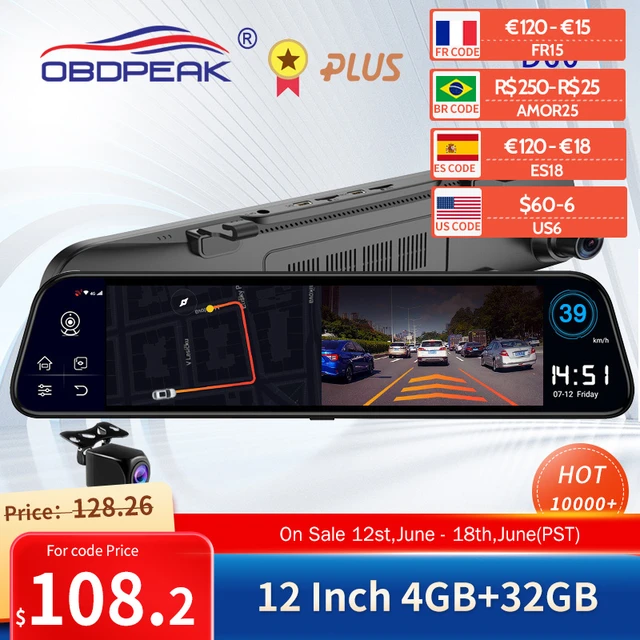 4G 32G 12 ''Smart specchietto retrovisore DVR per Auto ADAS Android 1080P  registratore automatico navigazione GPS registro Dash Camera telecamera  posteriore - AliExpress