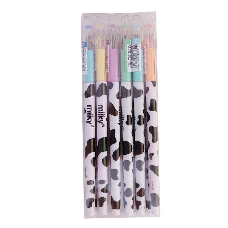 12pcs Kwaii Milk Cow Colorful Gel Pens Japanese Stationery Diamond