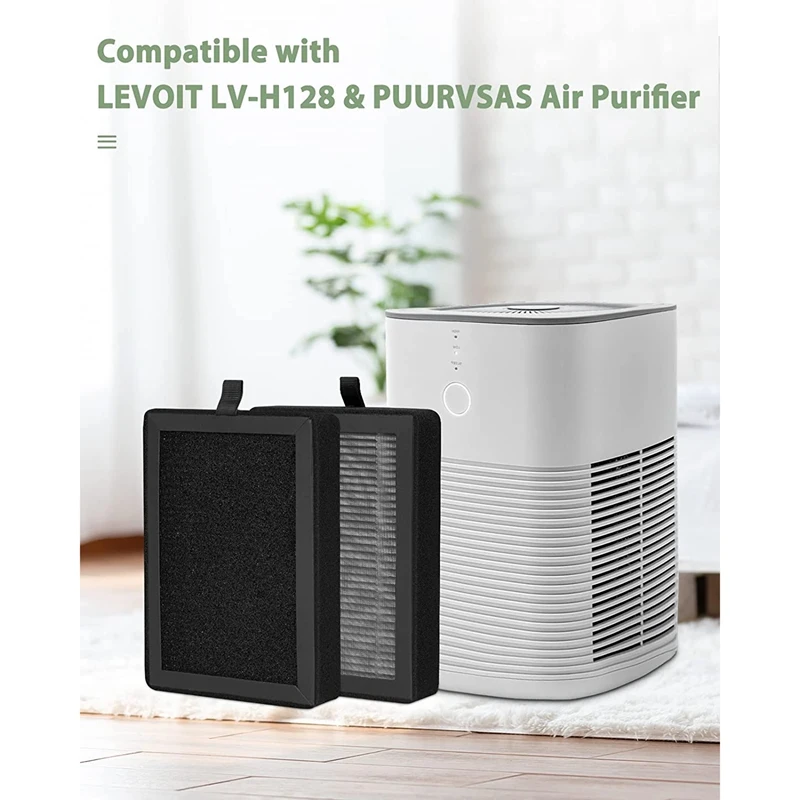 2Pcs For Levoit LV-H128 Purifier,Compatible with PUURVSAS (HM669A)/ROVACS  (RV60)