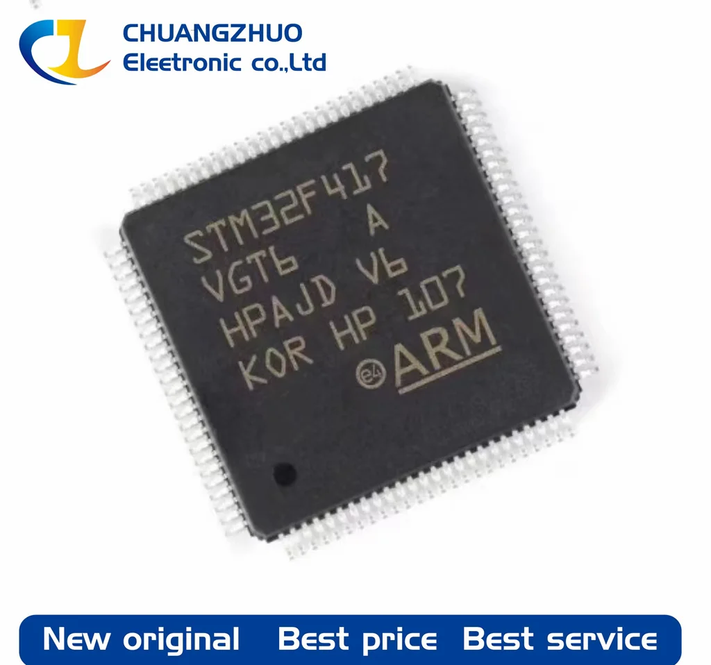 

1Pcs New original STM32F417VGT6 1MB 1.8V~3.6V ARM Cortex-M4 168MHz 82 LQFP-100(14x14) Microcontroller Units