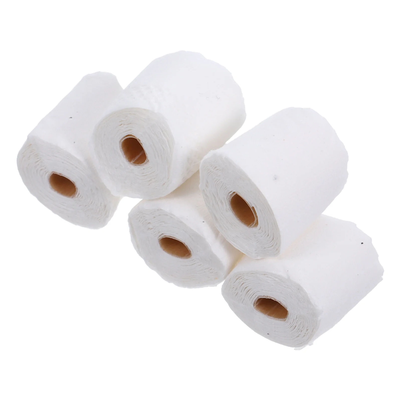 

5pcs Miniature Paper Roll Miniature Toilet Tissue Pack Pretend Play Toy House Layout Prop