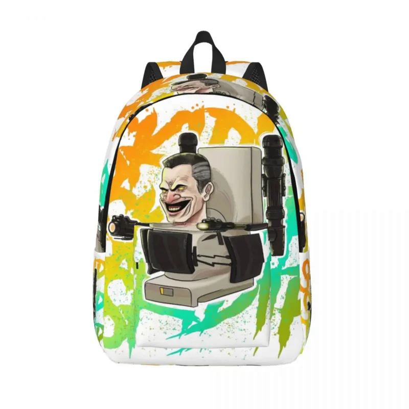 

Skibidi Toilet Creepy Game for Teens Student School Bookbag Canvas Daypack Middle High College Lightweight