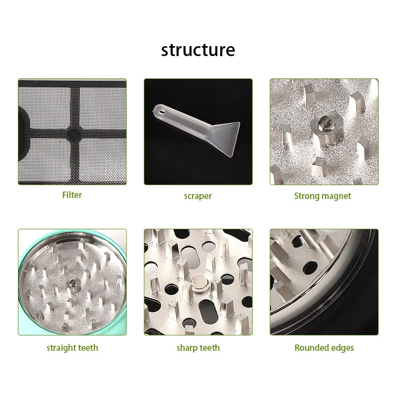 63mm Zinc Alloy Yoda baby Grinder with Drawer Tobacco Smoke Spice Crusher Mill Shredder 4 Part Rolling Accessories - Image 6