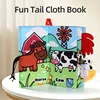 Infant Tail Cloth Book Animals Farm Theme Baby Books Toys Washable Non-toxic Crinkle Cloth Books for Kids Early Education Toys 1