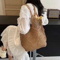 Women Rattan Tote Bag Luxurious Designer Shoulder Handbag Large Capacity Wicker Shopping Handbag Fashion Trend Women Straw Bag 2