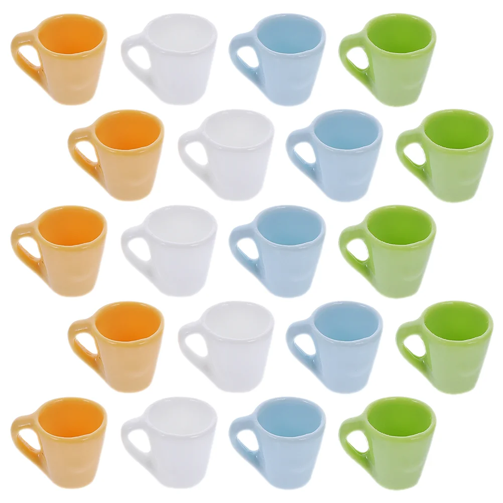 

20 Pcs Mini Cup Miniatures Tea Cups House Photo Props Models Decorate Resin Milk Espresso