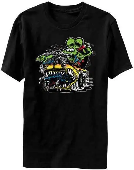 Rat Fink Car Eater Ed Roth Kustom Kulture Maglietta Da Uomo Per Adulti Bd021Bk Maniche Lunghe O Corte