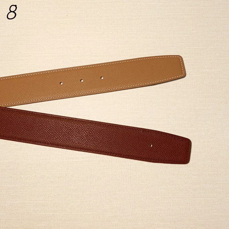2026 WITHOUT BUCKLE 3.8cm two sides high quality men women belt genuine leather trousers first layer 16 colors