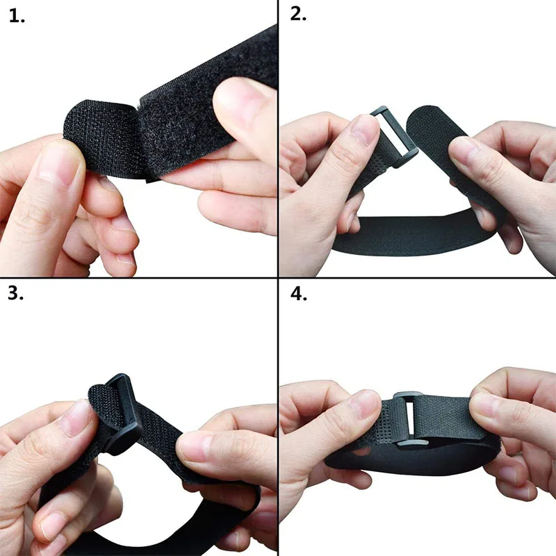 Reusable Hook and Loop Nylon Cable Straps - Durable and Functional Fastening Ties, Multiple Lengths