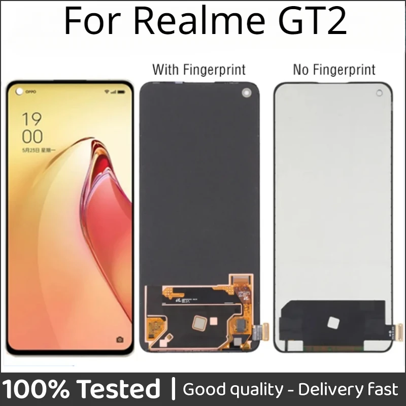 

6.62" AMOLED & TFT LCD For Realme GT2 RMX3310, RMX3312, RMX3311 LCD Display Touch Screen Digitizer Assembly Replacement