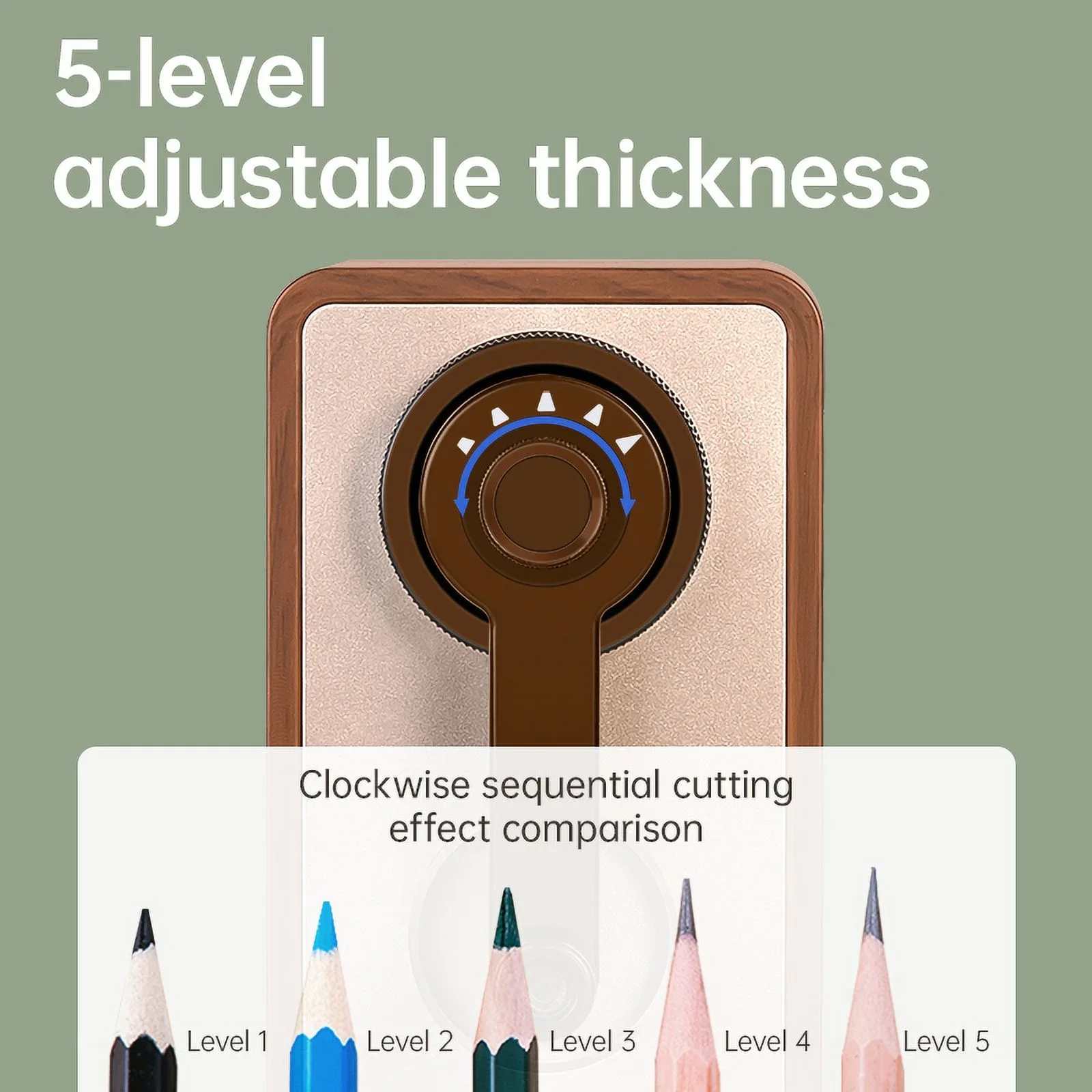 Deli Adjustable Pencil Sharpener Hand Crank Table Sharpeners Machine for Graphite Pencil Stationery pencil sharpener