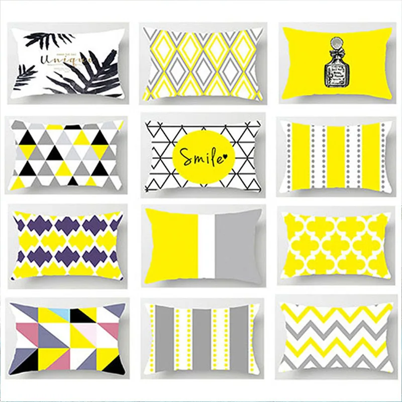 Double-sided length 30*50 cm square geometric cushion living room sofa headboard waist pillowcase Modern simple pillowcase 4