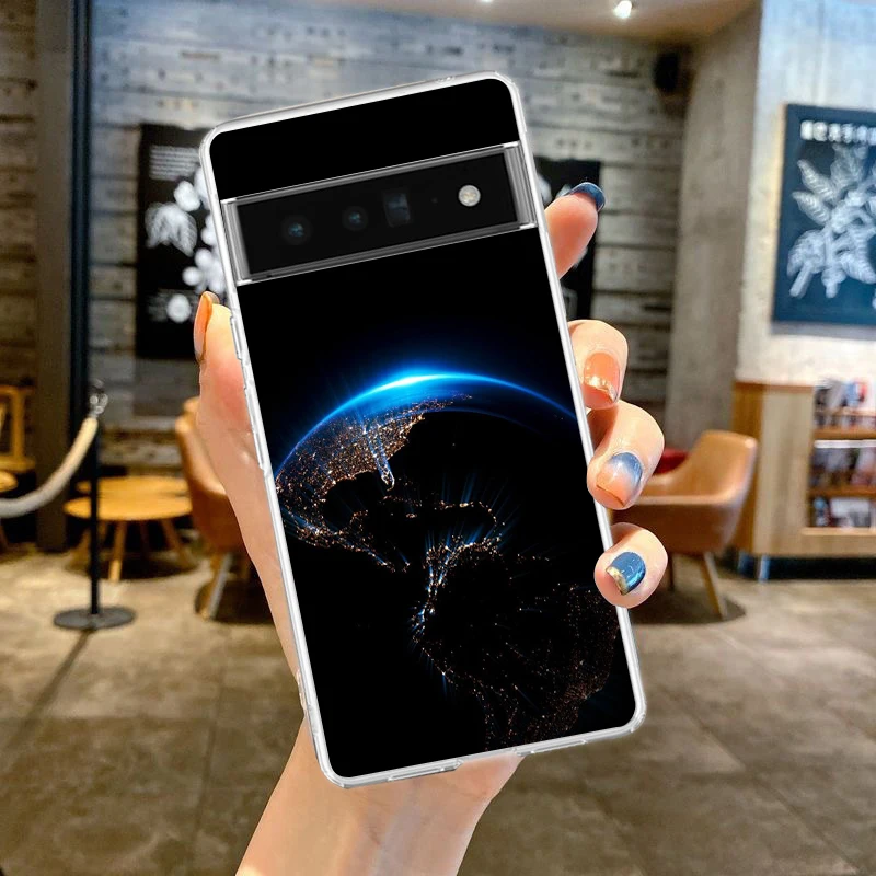 Earth Stars Space Design Soft Silicone Clear TPU Phone Case