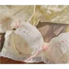 BANERDANNI Pure Desire Lolita Cute Princess Style Cup Bra Set Printed Cute Bow Bra Comfortable Lace Underwear Goth Underwear