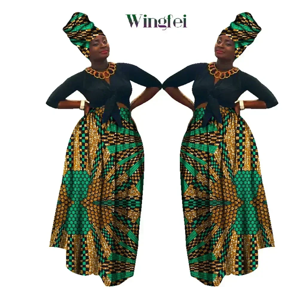 ���� Dashiki ������ī ���� �㸮 �� �ڶ� ġ�� Bazin Riche ������ī ġ�� + Headscarf 2 ���� �Ƿ� �÷��� ũ�� WY1270