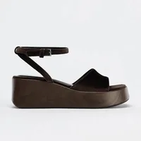 Women's Retro Velvet Wedge Sandals Platform Heels, Open Toe Ankle Strap Clogs Comfortable for Beach Resort Vacation Party - Image 4