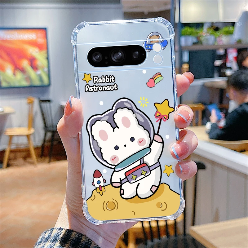 Pixel Series Happy Animal Transparent Phone Case Cover