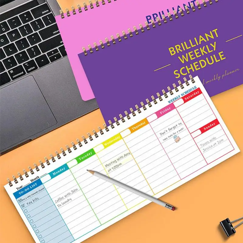 Notebook For Weekly Planner 12X5Inches 60Pages Journal Notebook Weekly Planner Notepad Thick Paper Hardcover Weekly Notebook