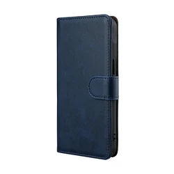 Sleek Business RFID Wallet Phone Case with Magnetic Buckle and Card Slots Holster for Vivo V29e (Dark Blue)