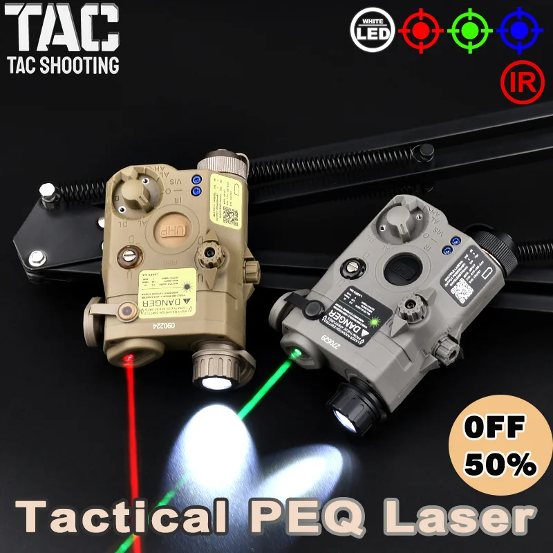 

WADSN Tactical PEQ-15 LA-5B UHP Red Green Blue Dot IR Laser Scout Weapon Airsoft Indicator Sight White LED Light Fit 20mm Rail