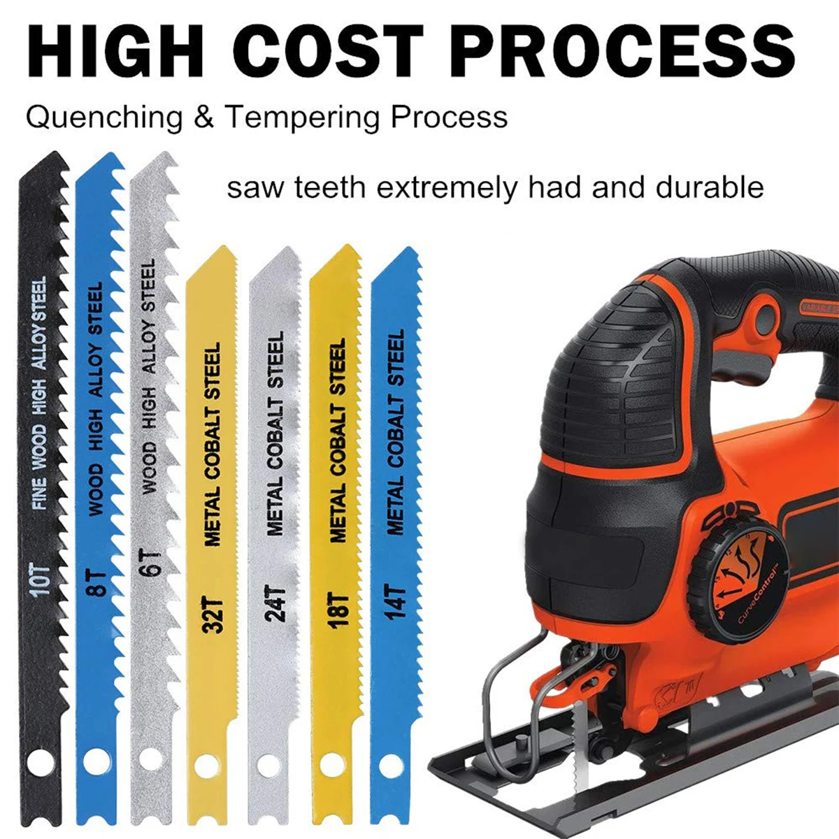 Jig saw blades 30/24Pcs Jig Saw Blade Set HCS Assorted Saw Blades Sharp Fast Cutting for Bosch DEWALT Jig Woodworking Tools