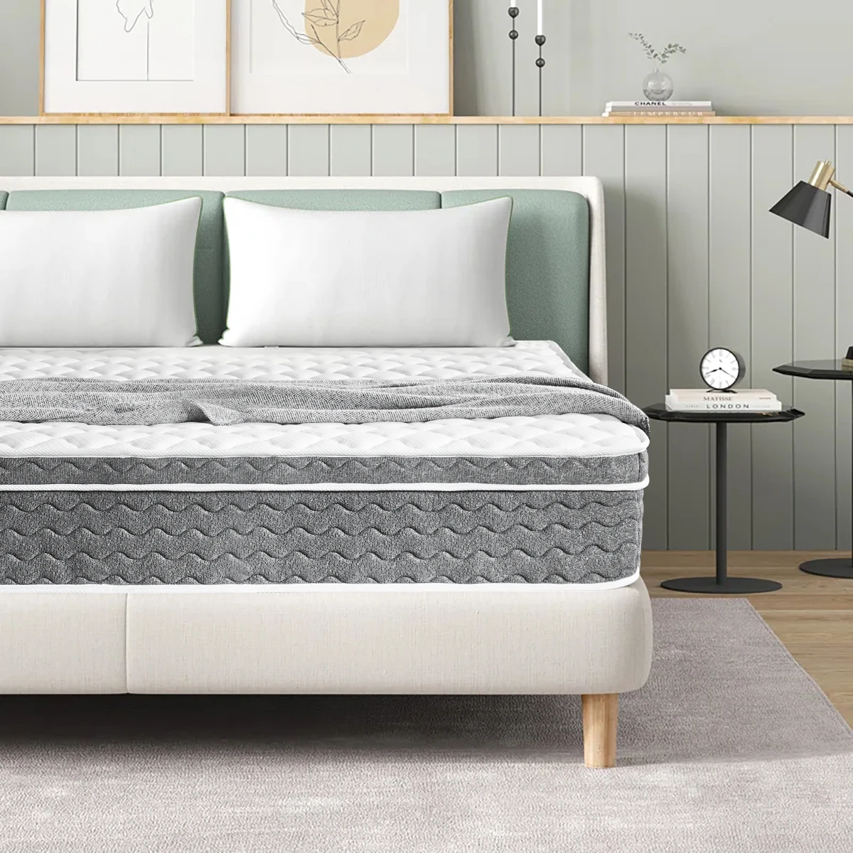 10/12/14 Inch Queen Size Mattress Hybrid Mattress,Fiberglass Free,Medium Feel,Motion Isolation,Certified Safe,Mattress in A Box - Image 3