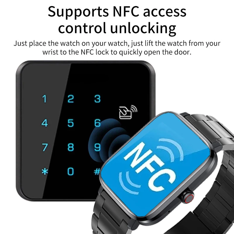 2023 ο  ȭ Ʈ ġ  NFC ð 1.85 HD ü ġ ũ ƮϽ ƮĿ IP68  Smartwatch  