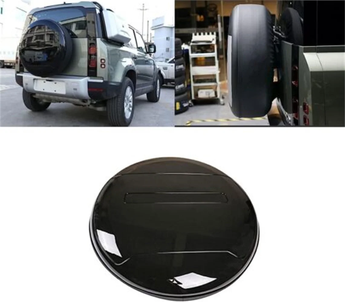 

Santorini Black Rear Spare Tire Tyre Cover Fits For LR Defender 130 5D 2022 2023