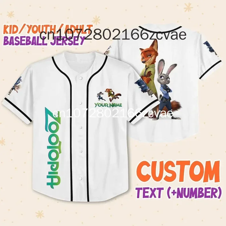 

Новинка, бейсбольная футболка Disney зверополис, Джуди, мужские и женские бейсбольные футболки Повседневная Уличная мода